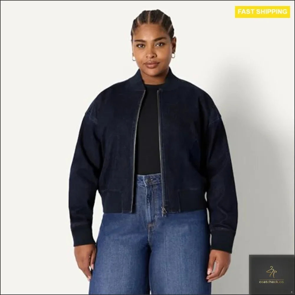 Relaxed Fit Denim Bomber Jacket, Padded Water Repellent, US Cotton